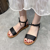 Sandale casual joase cu bretele din piele