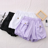 Model nou de pantaloni scurti de dama cu talie elastica si buzunar