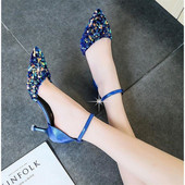 Model NOU de pantofi dama eleganti cu paiete si catarama