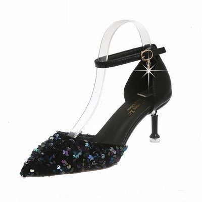 Model NOU de pantofi dama eleganti cu paiete si catarama