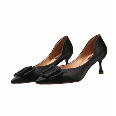 Pantofi eleganti de dama cu toc inalt cu panglica