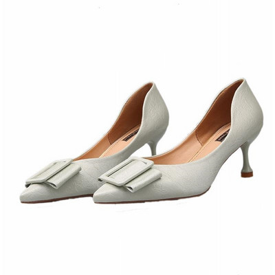 Pantofi eleganti de dama cu toc inalt cu panglica