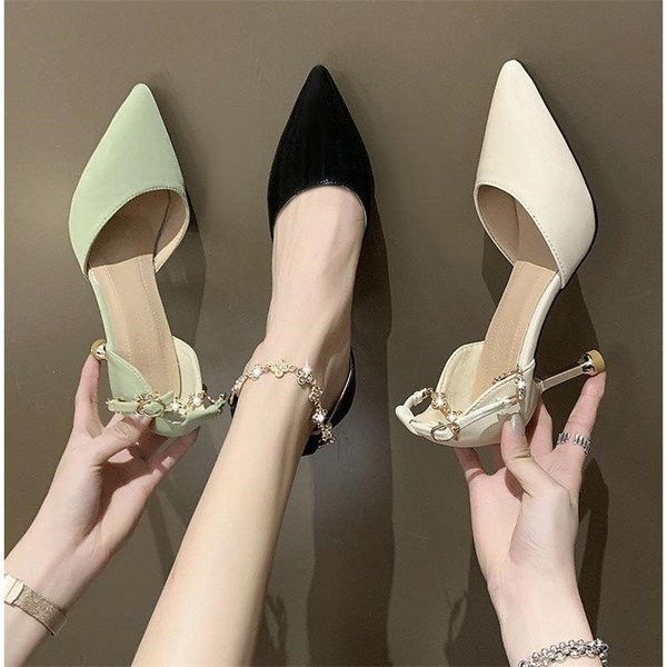 Elegantsed kivikestega naiste kõrge kontsaga kingad