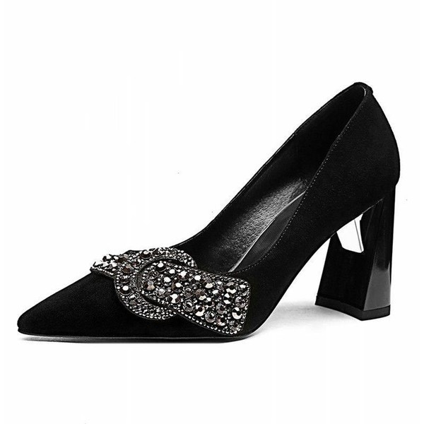 Κομψά γυναικεία ψηλοτάκουνα παπούτσια με πέτρες