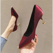 Pantofi de dama eleganti cu toc inalt cu efect stralucitor