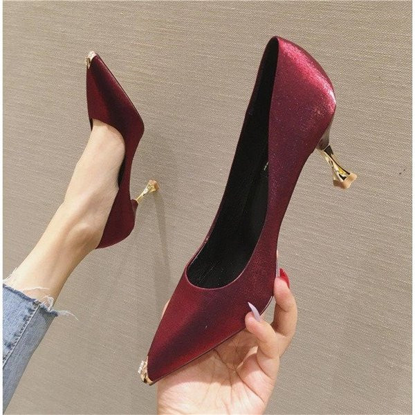 Särava efektiga elegantsed naiste kõrge kontsaga kingad