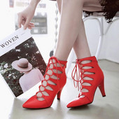 uus mudel naiste kõrge kontsaga kingad kunstnahast paeltega