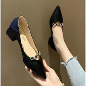 Pantofi eleganti de dama cu toc inalt cu element metalic