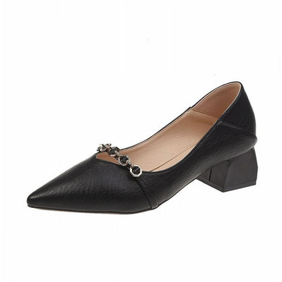 Pantofi eleganti de dama cu toc inalt cu element metalic