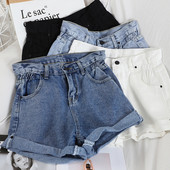 Pantaloni scurți casual dama cu talie inalta si elastic