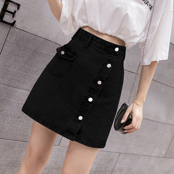 Naiste asümmeetrilise kinnitusega teksaseelik - A-joon