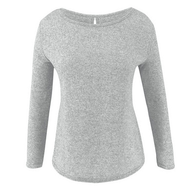 Bluza casual de dama cu panglica si decolteu oval