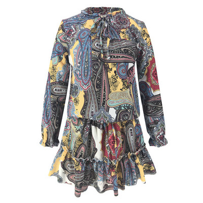 Rochie casual de dama cu maneci lungi si cravate