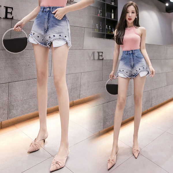 Uus mudel sinise kabega naiste lühikesed püksid