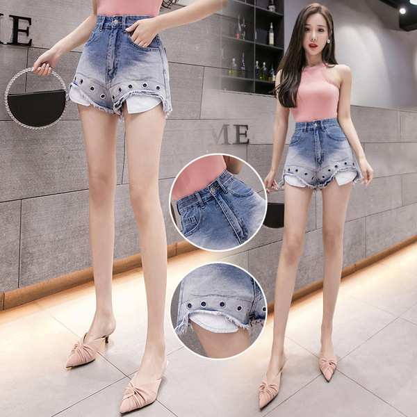 Uus mudel sinise kabega naiste lühikesed püksid