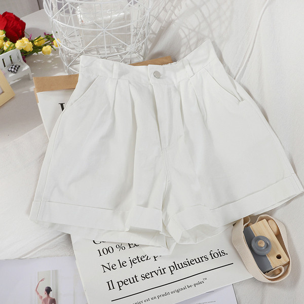 Alkalmi női rövidnadrág elasztikus és magas derékkal