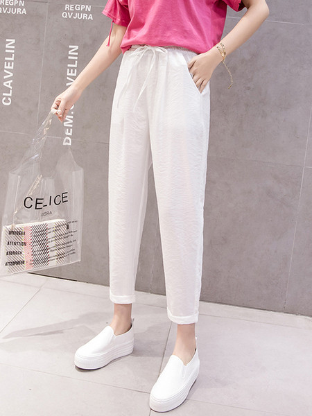 Naiste vabaaja püksid 7/8 elastse vöökohaga