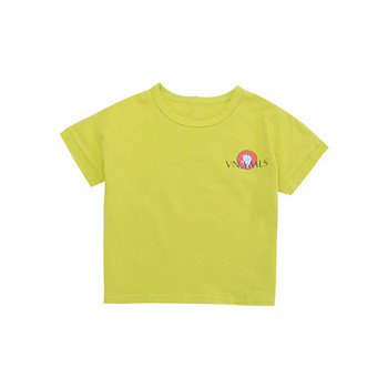 Μοντέρνο παιδικό μπλουζάκι με στρογγυλή λαιμόκοψη και κοντά μανίκια