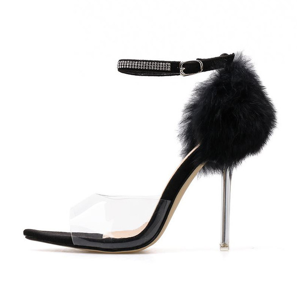 Elegantsed naiste kõrge kontsaga kingad sule ja pandlaga