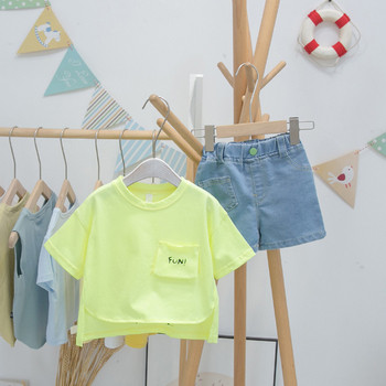 Νέο ασύμμετρο παιδικό μπλουζάκι με τσέπη για ένα αγόρι