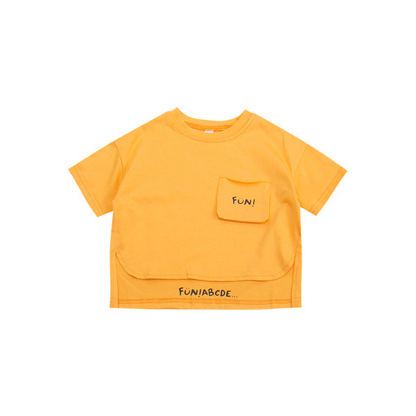 Uue mudeliga laste asümmeetriline taskuga t-särk poisile