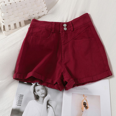 Pantaloni scurti de dama cu buzunare si talie inalta