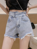 Pantaloni scurți casual de damă cu model rupt și buzunare