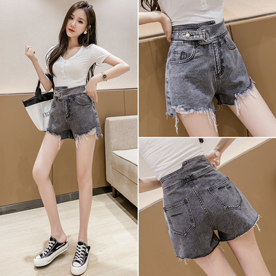 Pantaloni scurți casual de damă cu model rupt și buzunare