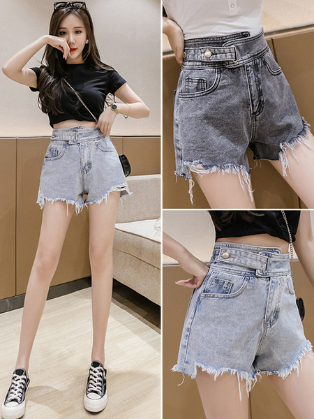 Rebenenud mustri ja taskutega vabaaja naiste lühikesed püksid