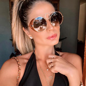 Ochelari de soare eleganti de dama in forma rotunda si rama subtire