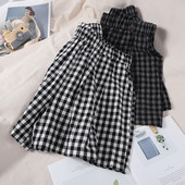 Pantaloni scurti dama in carouri cu elastic