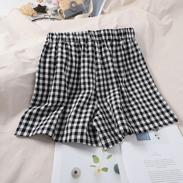 Naiste ruudulised elastsed püksid