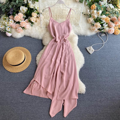 Rochie de dama model asimetric cu bretele subtiri