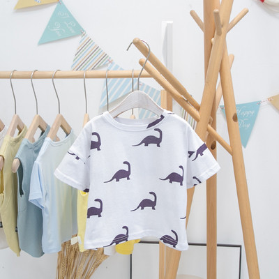 Tricou casual pentru copii cu imprimeu si decolteu rotund