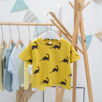 Tricou casual pentru copii cu imprimeu si decolteu rotund