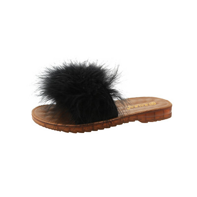 Papuci eleganti de dama cu talpa subtire si puf