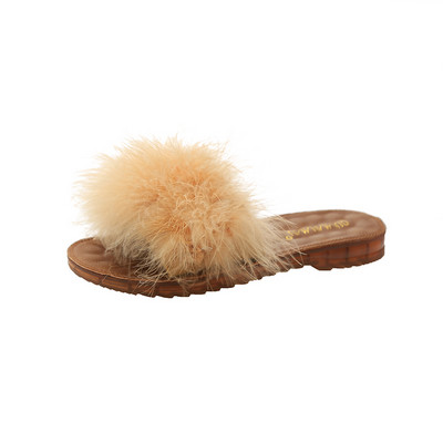 Papuci eleganti de dama cu talpa subtire si puf