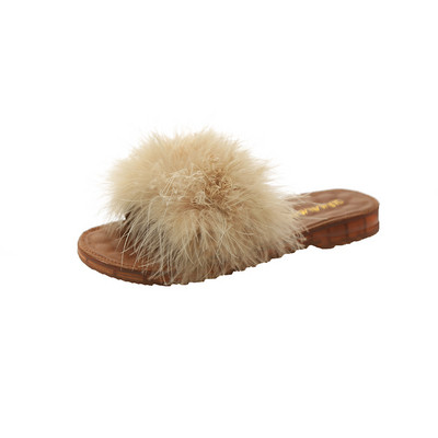 Papuci eleganti de dama cu talpa subtire si puf