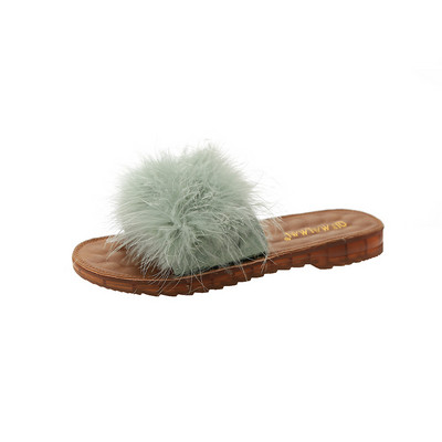 Papuci eleganti de dama cu talpa subtire si puf