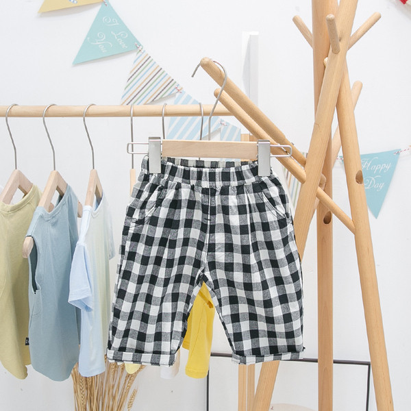 Taskutega laste ruudulised püksid poistele