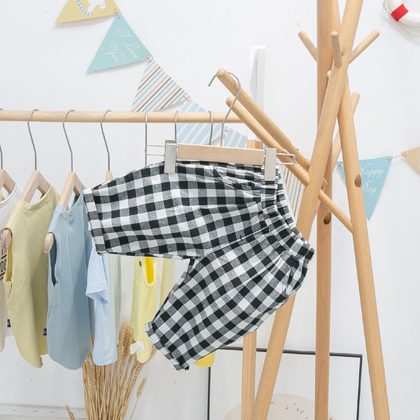 Taskutega laste ruudulised püksid poistele