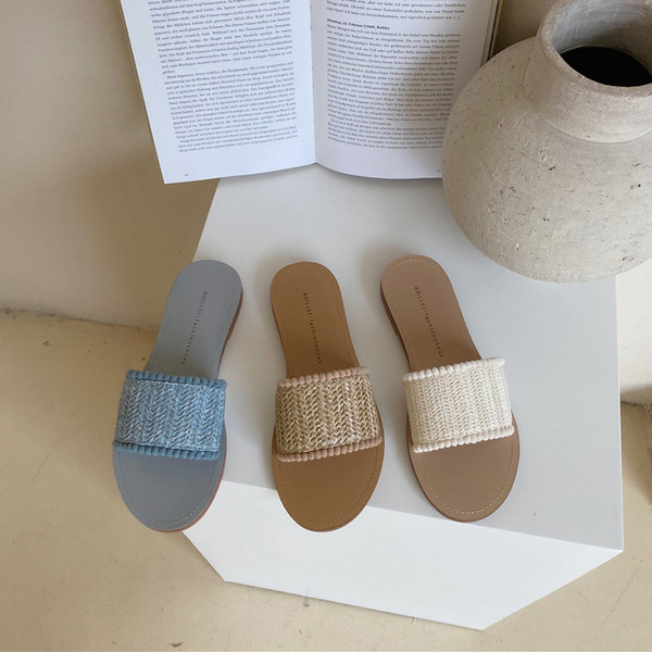 Papuci casual dama cu talpa plata si curea din material textil