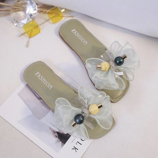 Papuci eleganti de dama cu talpa subtire si panglica