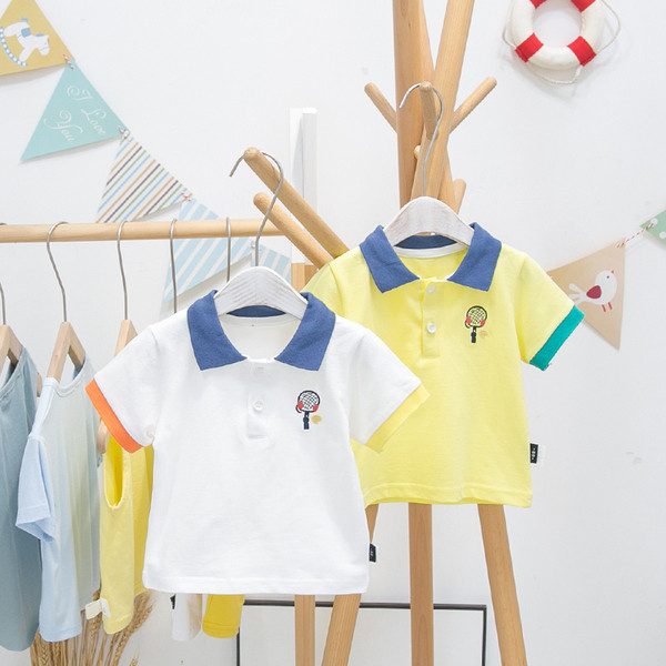 Νέο μοντέλο παιδική μπλούζα με γιακά και κουμπιά για αγόρια