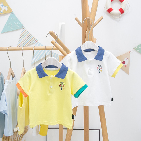 Νέο μοντέλο παιδική μπλούζα με γιακά και κουμπιά για αγόρια