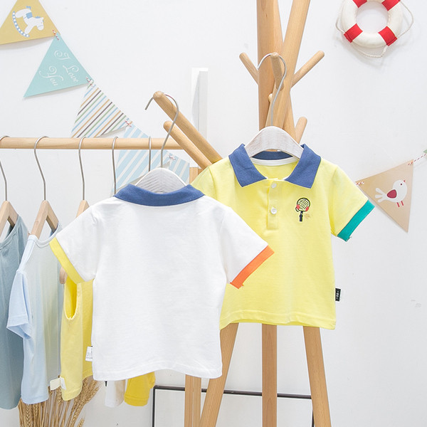 Νέο μοντέλο παιδική μπλούζα με γιακά και κουμπιά για αγόρια