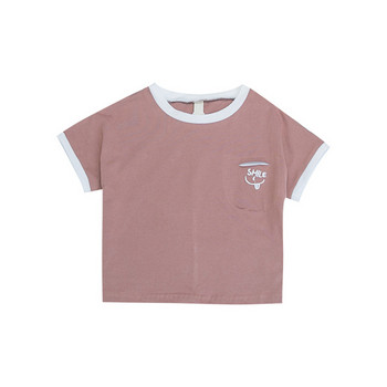 Μοντέρνο παιδικό μπλουζάκι με στρογγυλή λαιμόκοψη για αγόρια με κοντά μανίκια