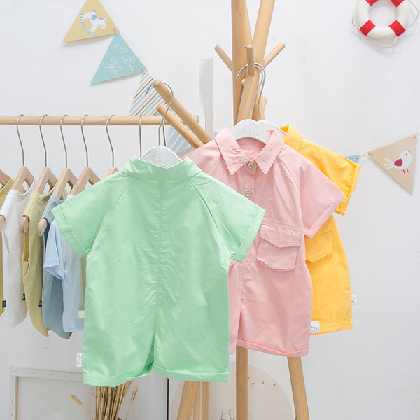 Salopeta pentru copii model nou cu nasturi si buzunare pentru baieti