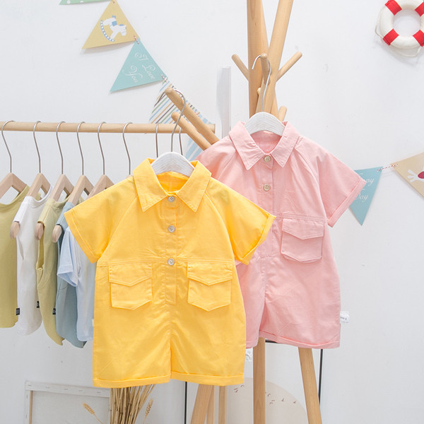 Salopeta pentru copii model nou cu nasturi si buzunare pentru baieti