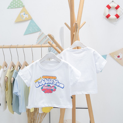 Tricou casual pentru copii cu imprimeu si maneci scurte pentru baieti